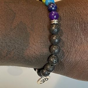 Men’s 7 chakra lava stone bracelet